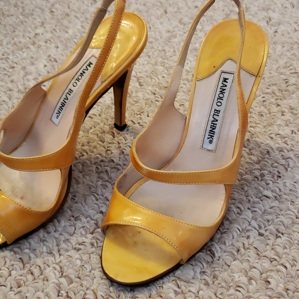 Manolos Blahnik Yellow Heels